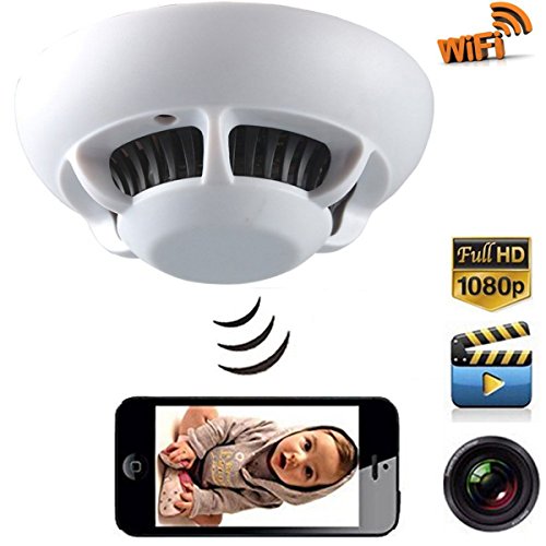 Cep Telefondan Uzaktan izlemeli 1080P HD Duman Dedektörü WiFi Kamera